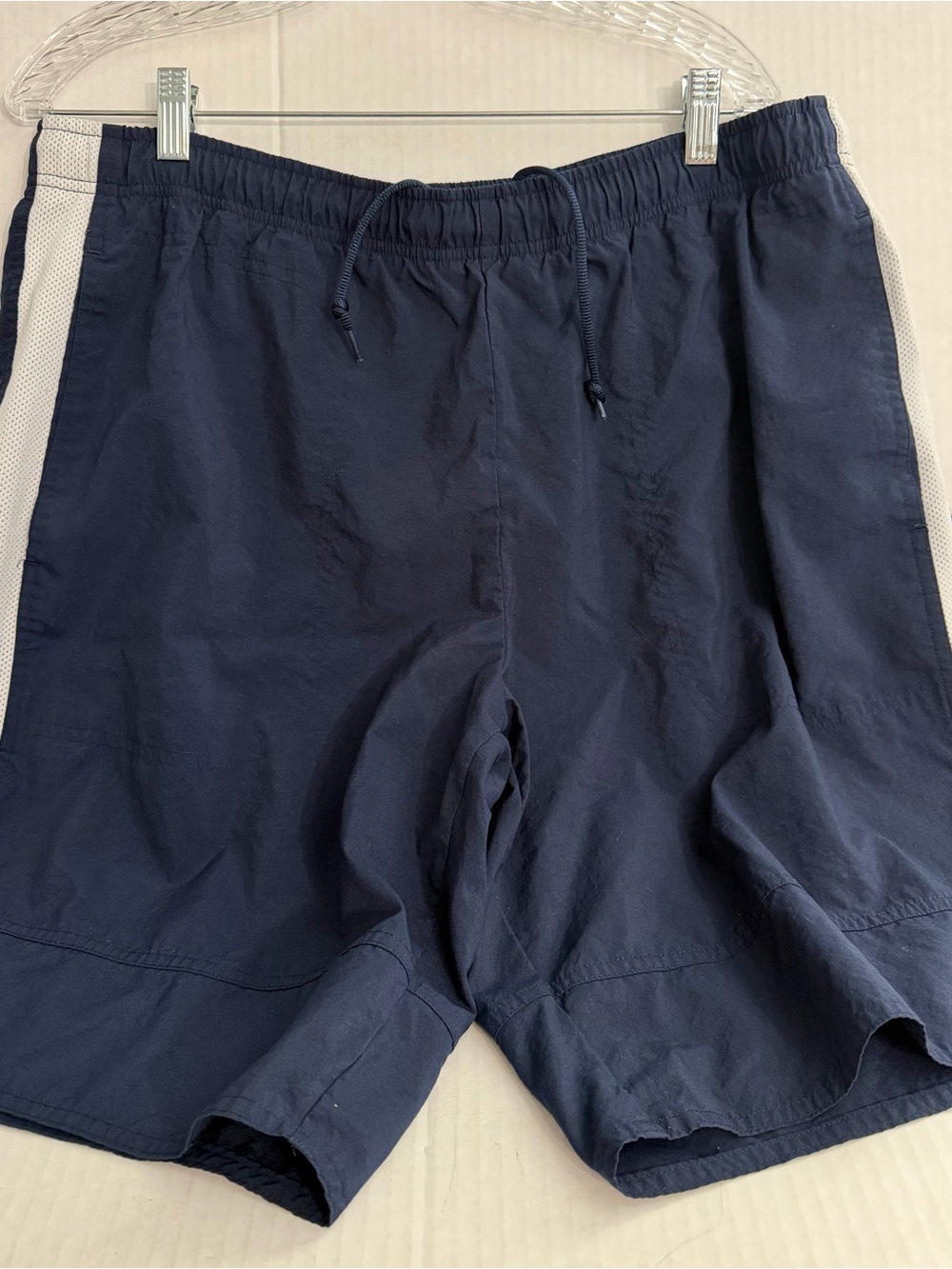 Nike Navy Athletic Shorts with White Side Panels